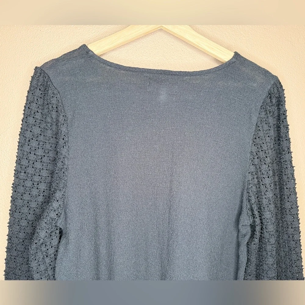 Madewell Texture & Thread Eyelet Mix Ruffle-Sleeve Top Sz Large Whimsigoth Boho - Picture 11 of 14